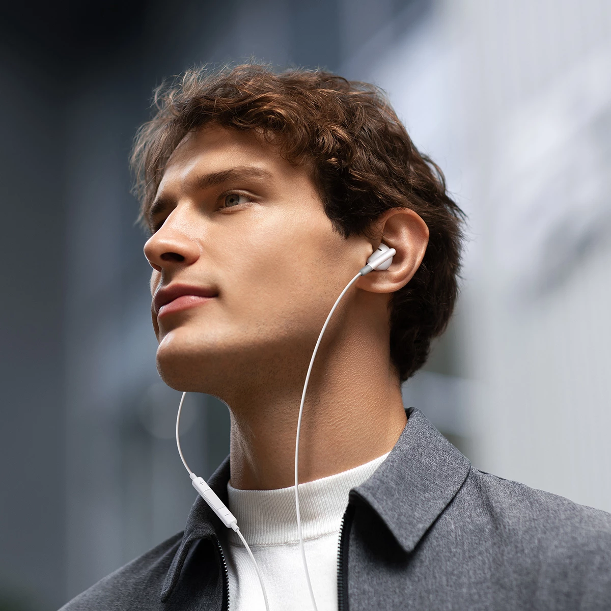 Kufje Joyroom JR-EW01 me kabllo, mini jack 3.5mm, të bardha