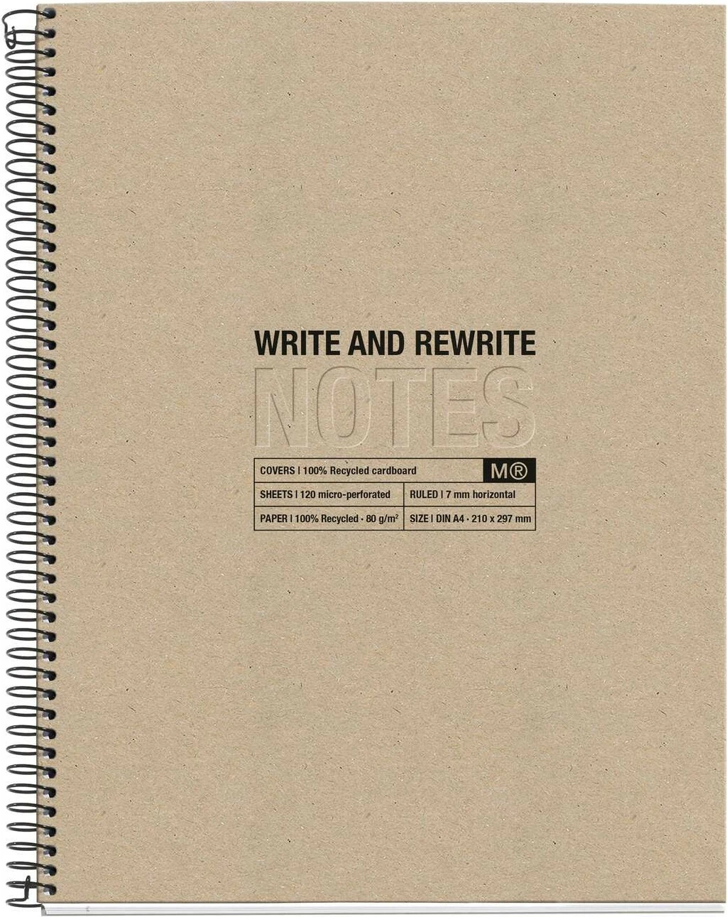 Bllok shënimesh MAUL A604579, A4, 120 fletë, 80g, bezhë