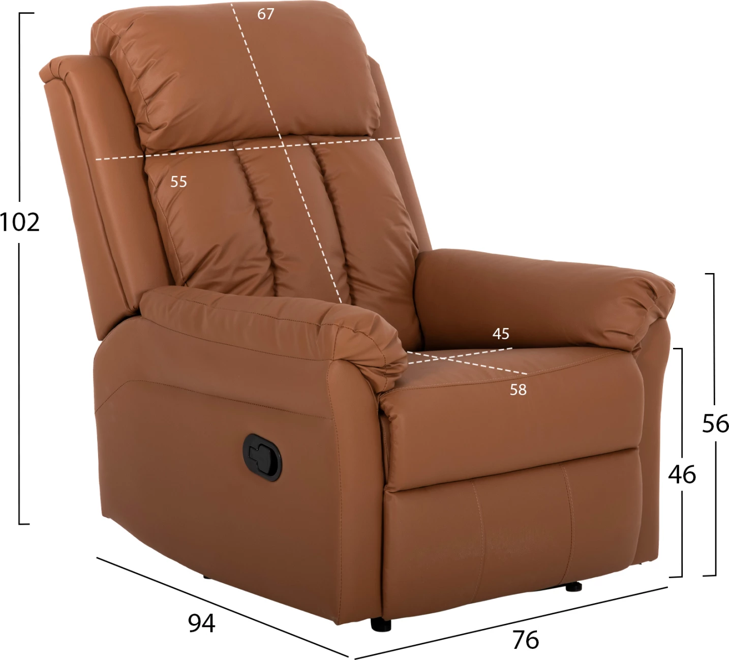 Karrige masazhi HAPPER FH9785.12 lëkurë PU kafe 76x94x102H cm