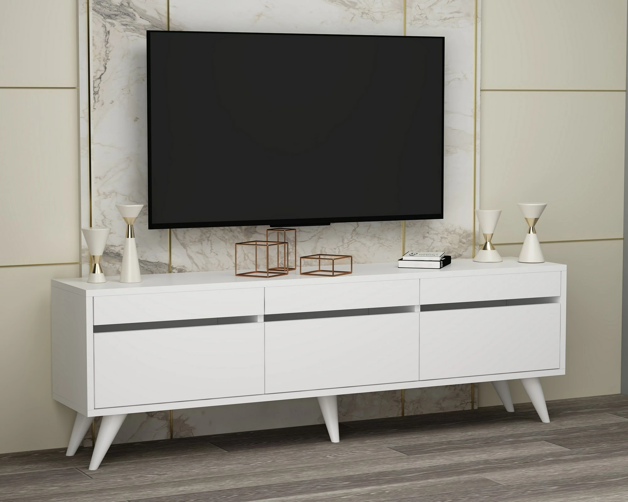 Komodë TV Hanah Home, ngjyrë e bardhë, River