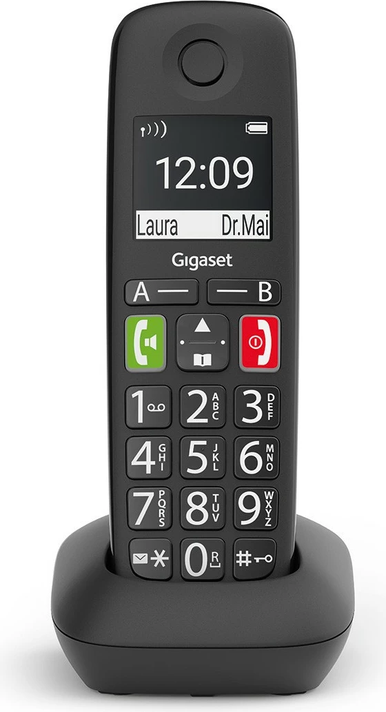 Telefon pa tela Gigaset E290HX, DECT, 150 kontakte, i zi