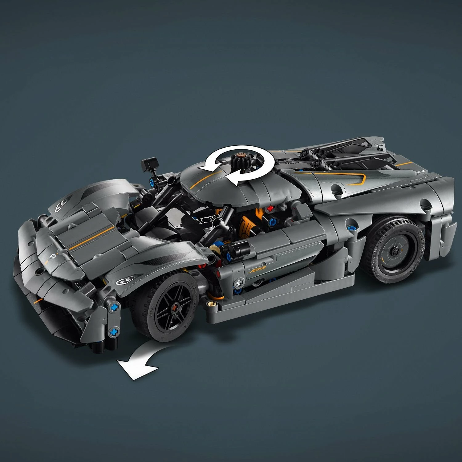 Set ndërtimi LEGO Technic Koenigsegg Jesko Absolut 42173, 801 pjesë, 10+, gri