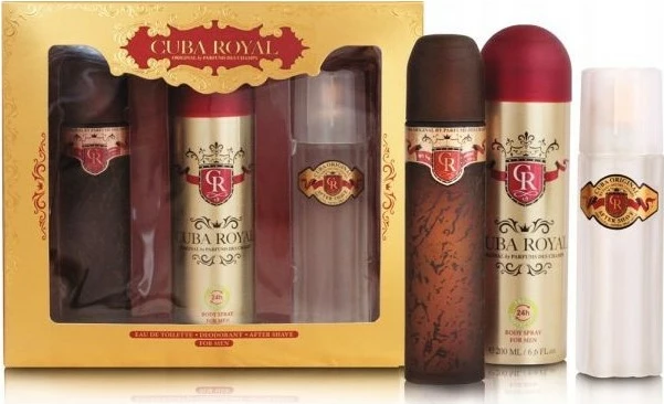 Set aromash për meshkuj Cuba Original Royal, 100ml Eau de Toilette + 200ml Deodorant + 100ml Aftershave