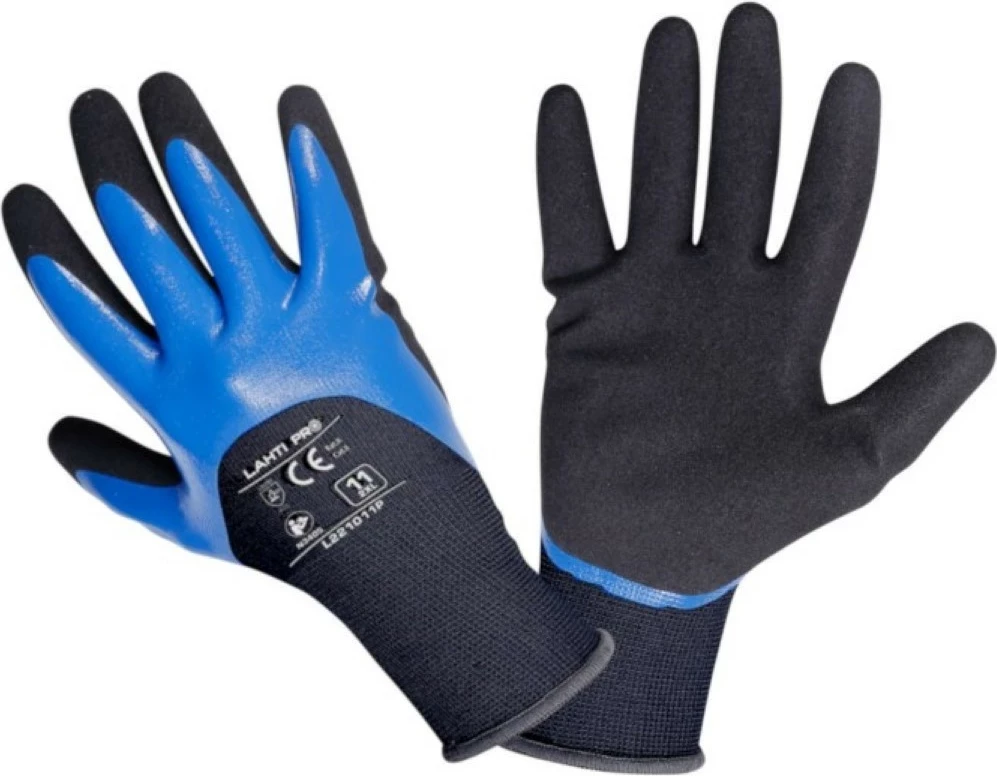 Dorëza pune LAHTI PRO L221011K XXL nitrile, zi-kaltër, 1 palë