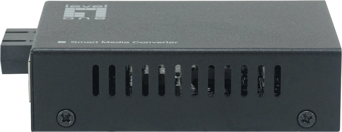 Media konverter LevelOne RJ45 në SC, Gigabit, Single-Mode 1310nm 20km, i zi