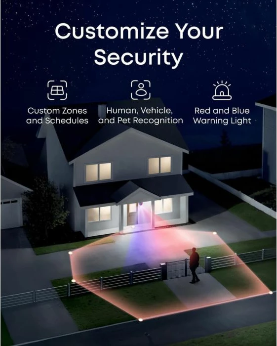 sistem monitorimi NVR PoE Anker eufy Security E41 4K, 8-kanal (zgjerueshëm 16), HDD 2TB, set 4 kamera + NVR, bardhë/zi