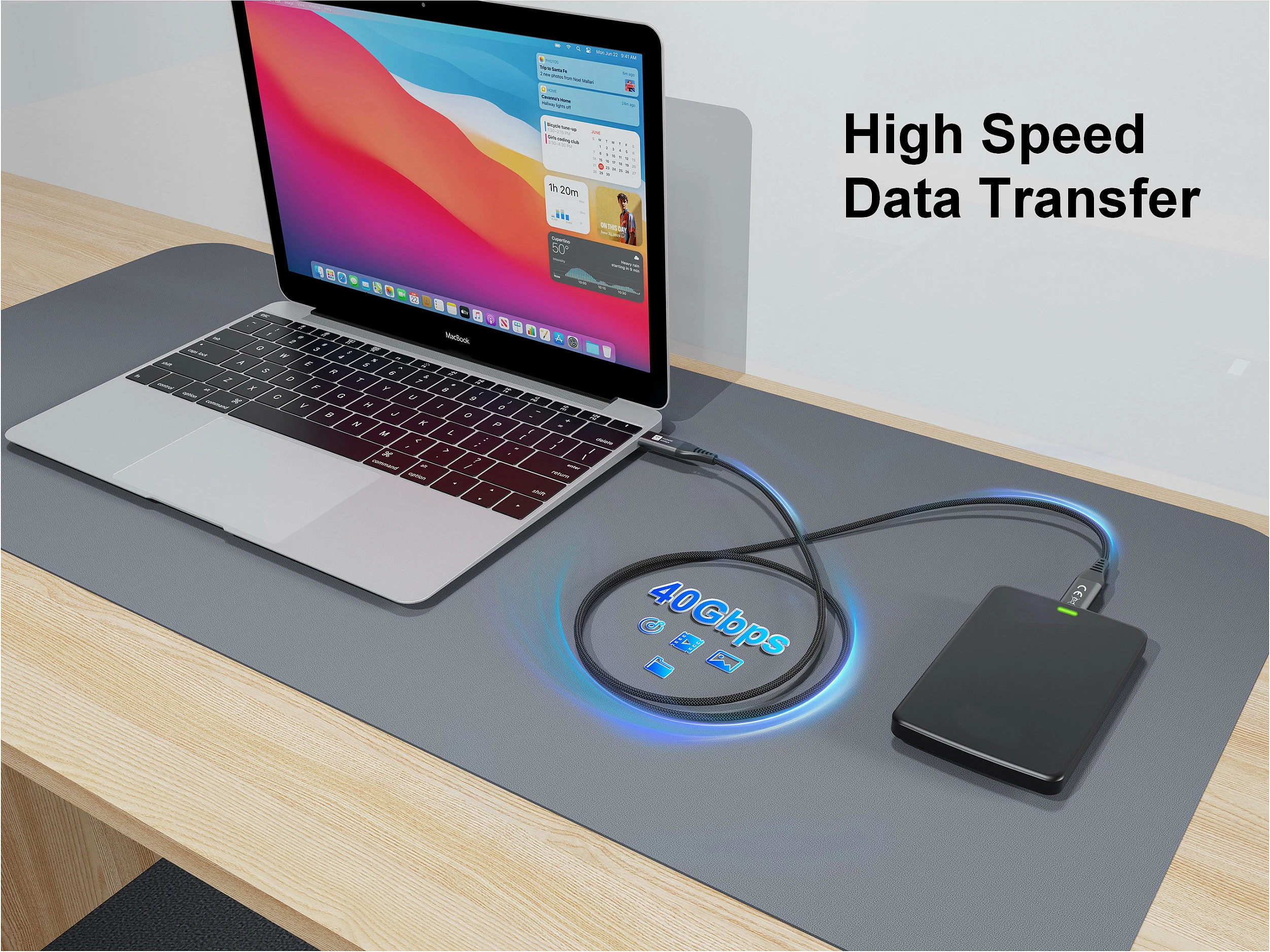Kabllo USB-C EQUIP 128389 USB4, C në C, 1.2 m, 40Gbps, PD 240W, 8K/60Hz, e zezë