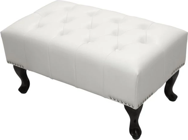 Stol për piano Chesterfield EMMA FH226.02 PU, ngjyrë bardhë, këmbë të zeza, 80x44x39 cm