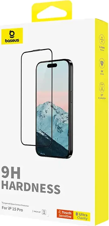 Mbështjellës xhami i temperuar Baseus Diamond 0.3mm për iPhone 15 Pro