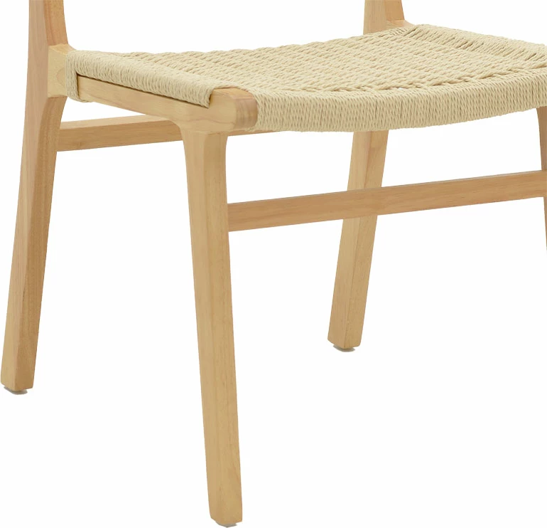 Karrige Julien, dru kauçuku natyral, litar natyral, 61x54x85cm, set prej 2 copësh