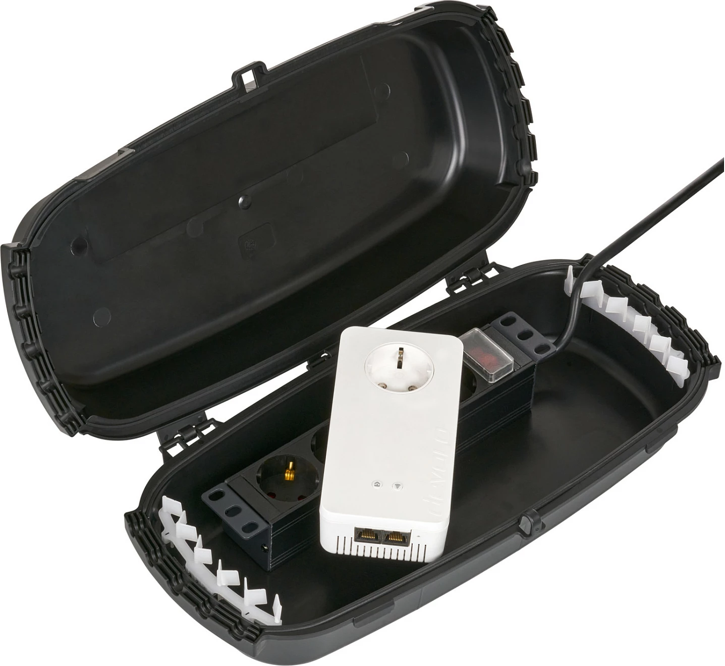Kuti kabllosh e jashtme EFB Elektronik ODB-1SW, IP54, plastike e ricikluar, 389.8×201.5×114.5 mm, e zezë