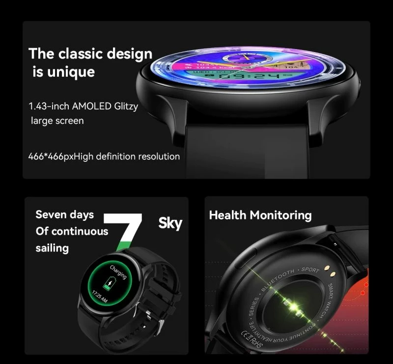 Smartwatch për femra RUBICON, gri/argjendtë