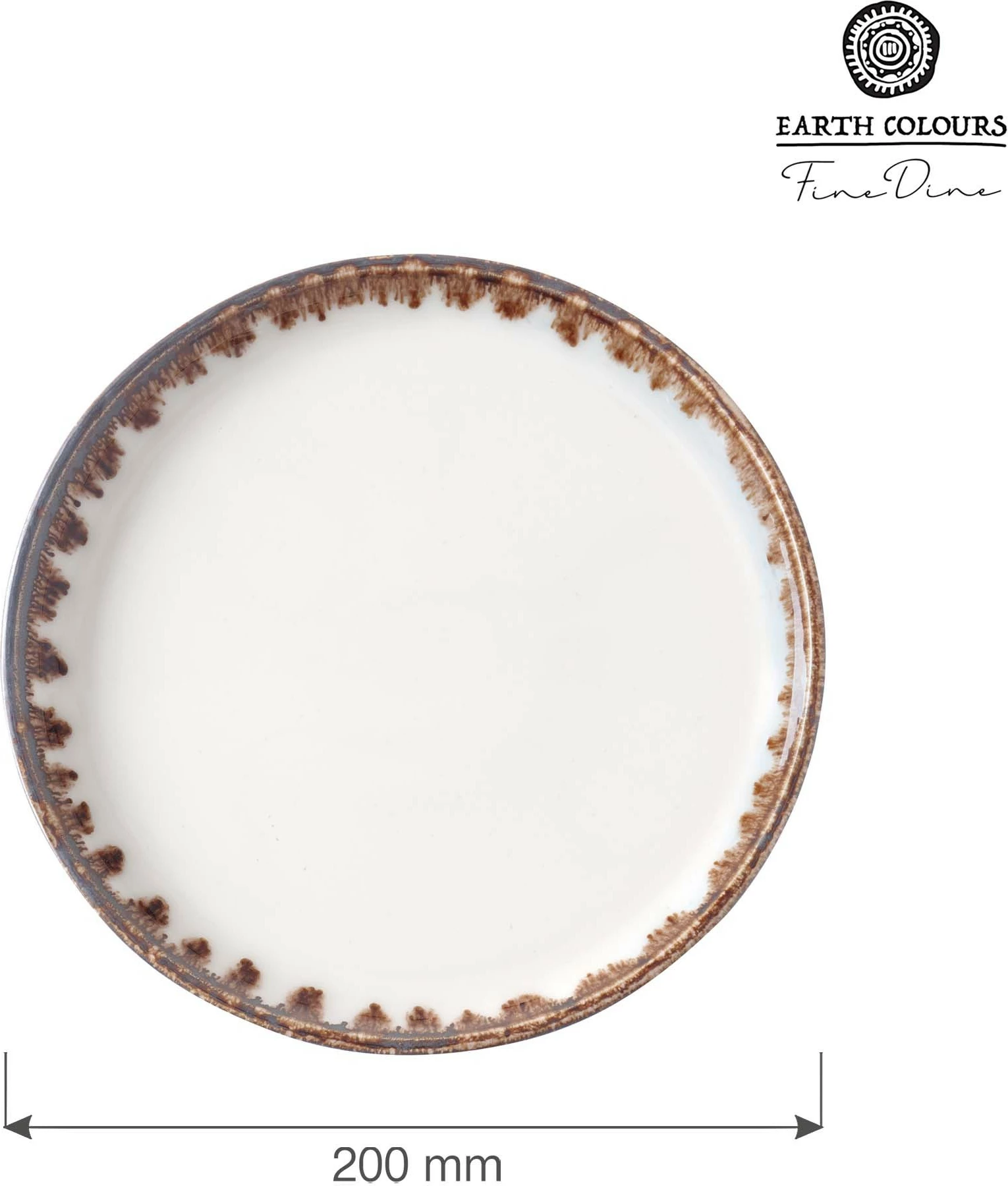 Tas i cekët Fine Dine Vanilla 750ml 200x40mm porcelan, krem, set 4 copë