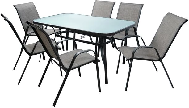 Set kopshti tavolinë & karrige FH5119.01, 7 pjesë, hiri