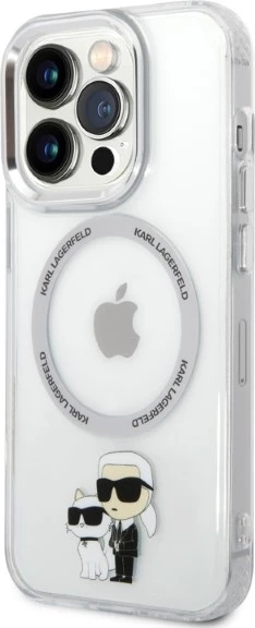 Mbështjellës Karl Lagerfeld Karl&Choupette MagSafe për iPhone 14 Pro, Transparent