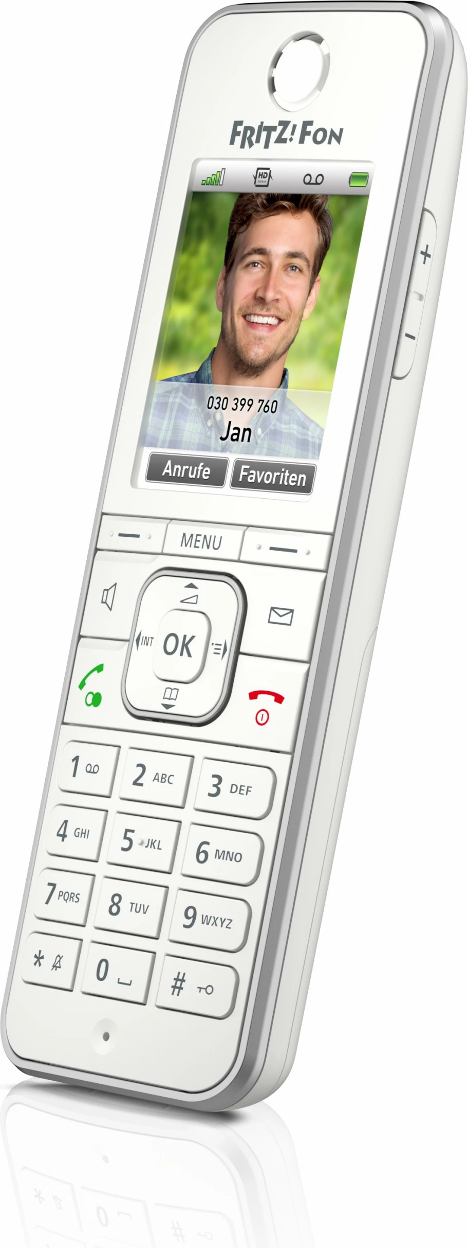 Telefon DECT AVM FRITZ!Fon C6, Wireless, Speakerphone, 300 kontakte, Bardhë