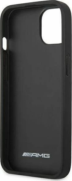 Mbështjellës Mercedes AMG Petronas F1 Team AMG AMHCP13SDOLBK për iPhone 13 mini 5.4", hardcase, lëkurë natyrale Hot Stamped, i zi