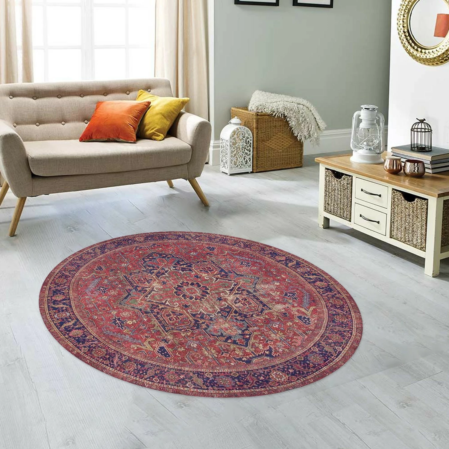 Qilim rrumbullak, 150 cm, Conceptum Hypnose, Blues Chenille - Claret Red AL 162