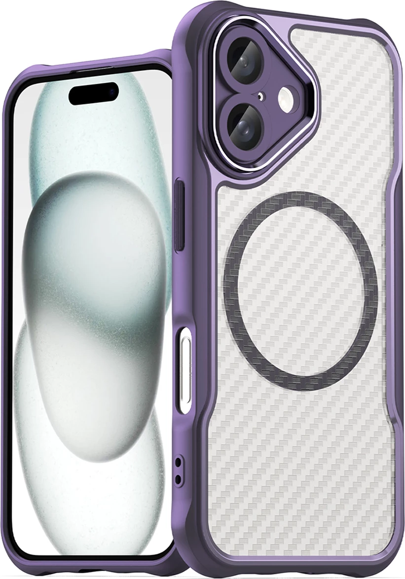 Mbështjellës Hurtel Leading Series MagSafe për iPhone 16, TPU, Vjollcë