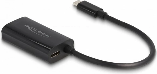 Adapter USB-C DeLOCK në Gigabit LAN (RJ45) me Power Delivery 100W, 0.17 m, i zi