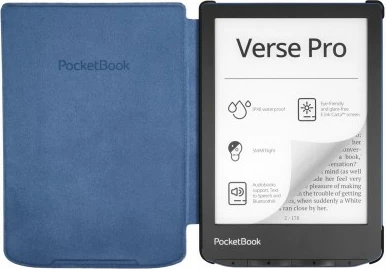 Mbështjellës PocketBook Shell për Verse / Verse Pro, lule, kaltër/bardhë