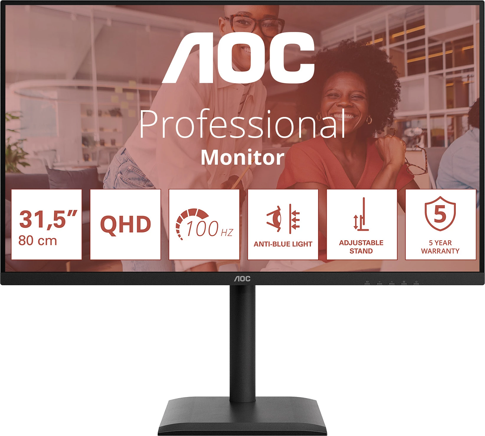 Monitor AOC Q32E4U, 31.5″, QHD 2560x1440, 100Hz, i zi