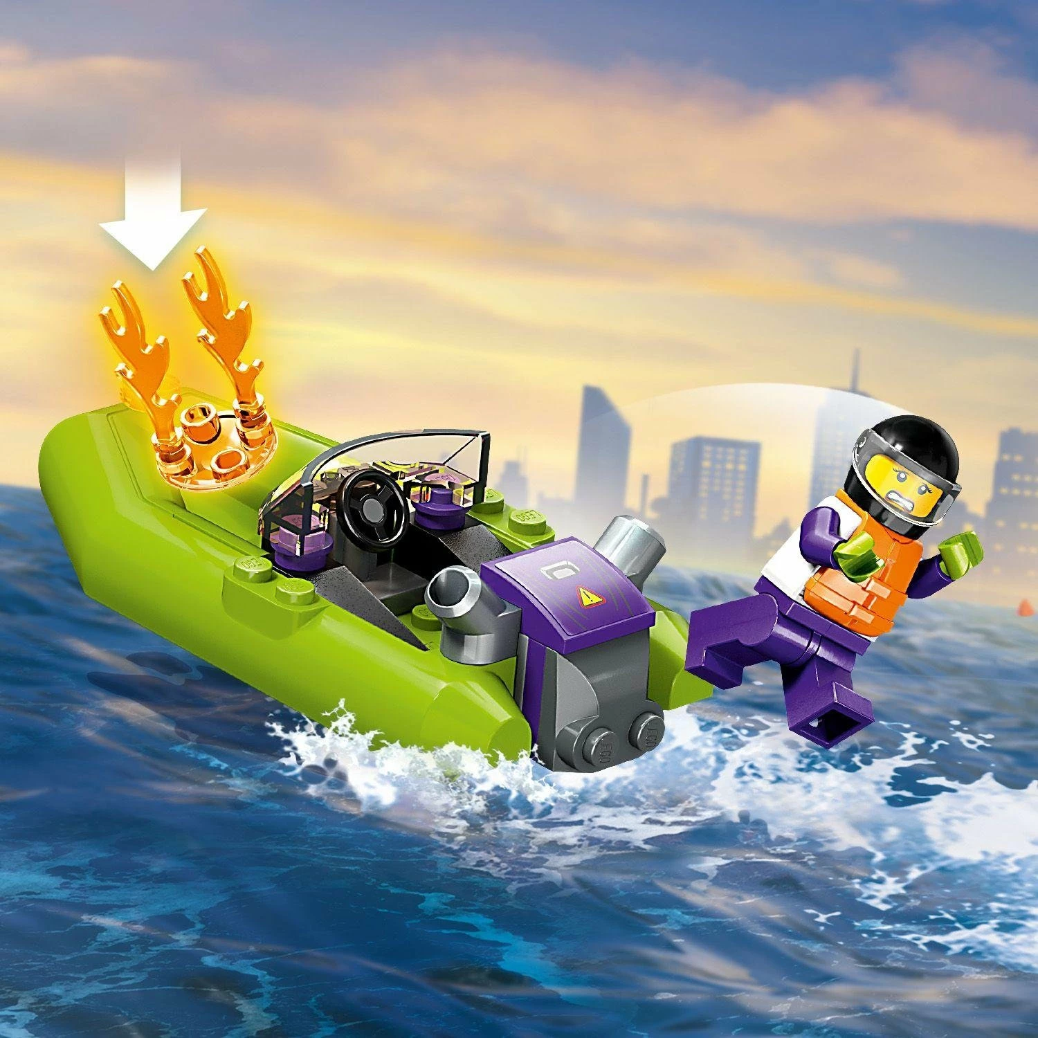 Set LEGO City Fire Boat 60373, 144 copë, 5+