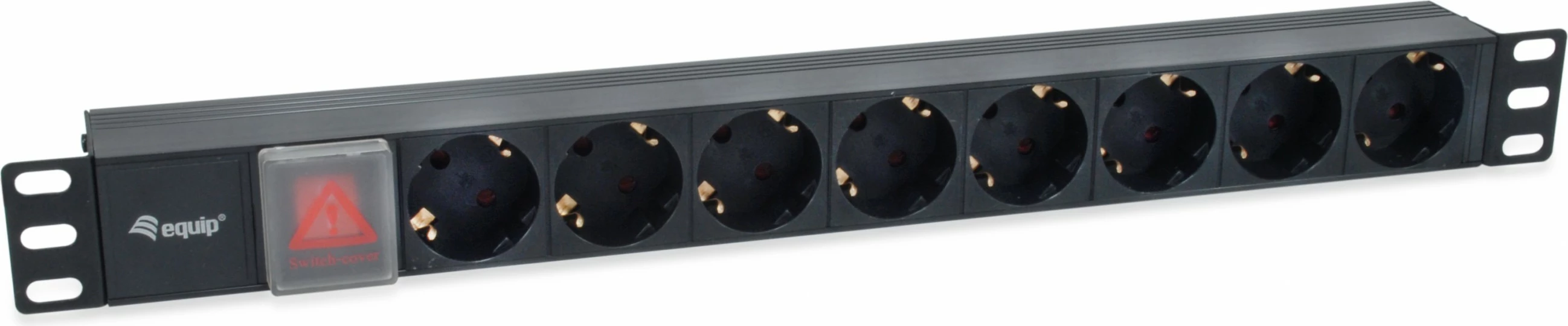 PDU Equip 8-portë, C14, 1U, plastikë, zi