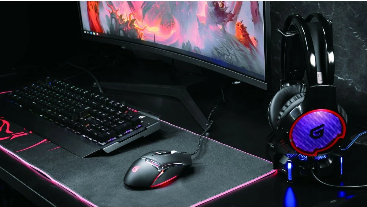 Maus gaming Conceptronic DJEBBEL02B, 4000 DPI, 8 butona, i zi/argjendtë