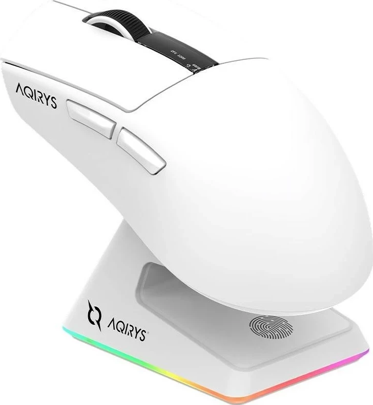 Maus Aqirys ZEPHYR, RGB, Wireless+Wired, i bardhë