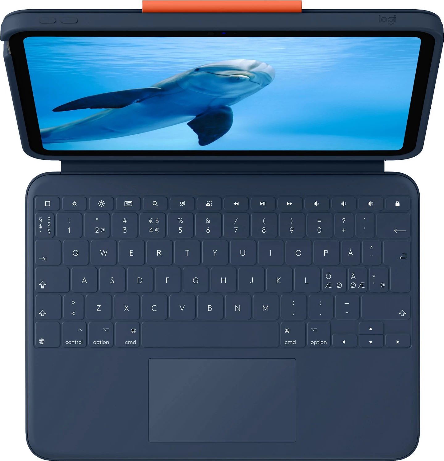 Tastierë me mbështjellës Logitech Rugged Combo 4 Touch për iPad, Smart Connector, Trackpad, Blu