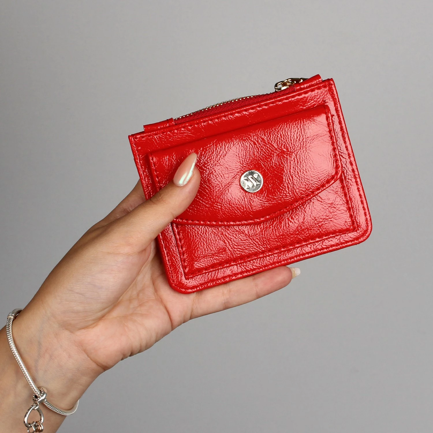 Portofol prej lëkure, ngjyrë e kuqe, Zoozie Bags, 1258