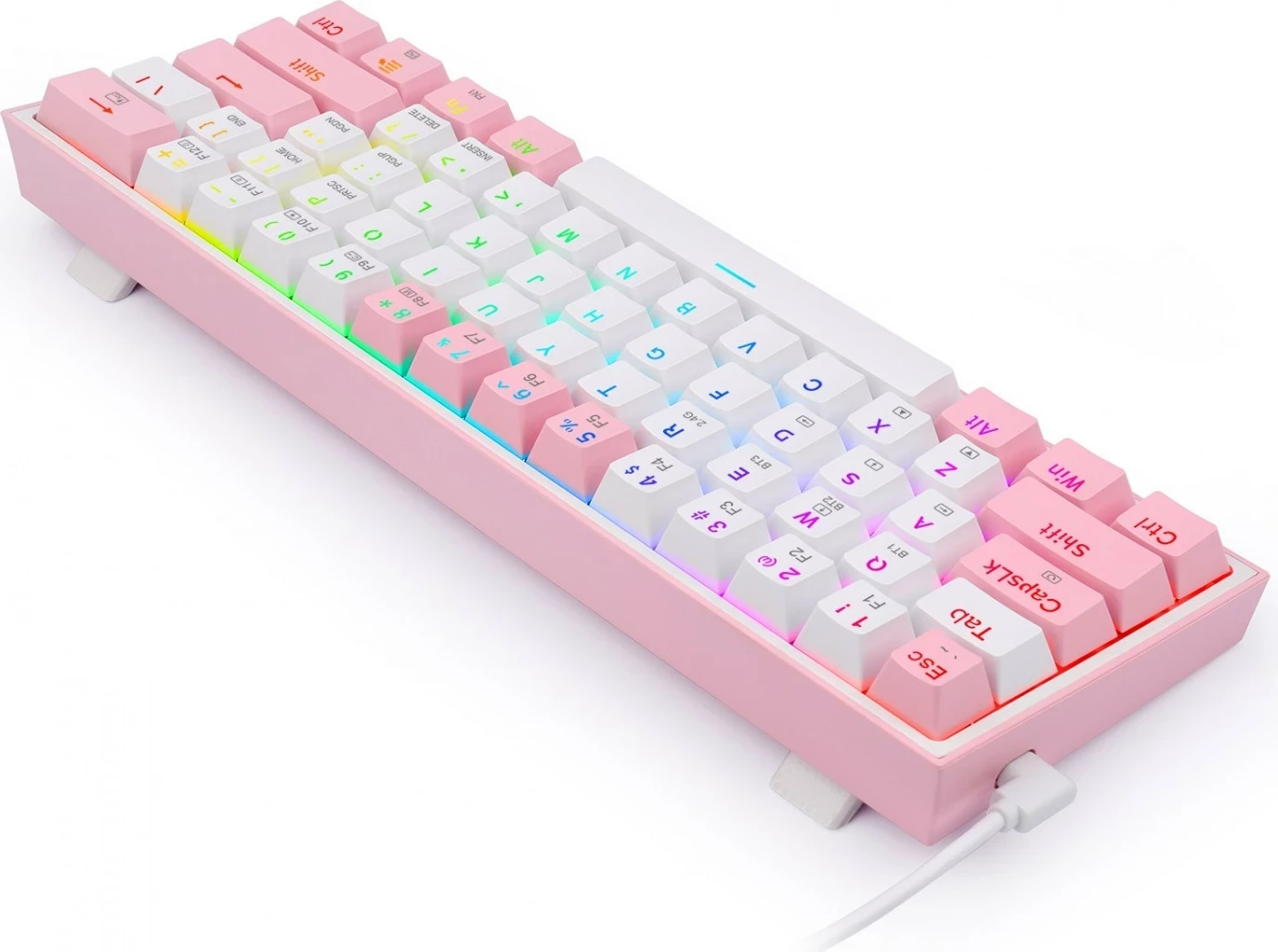 Tastierë mekanike Redragon Fizz Pro K616, RGB, wireless/wired, e bardhë-rozë