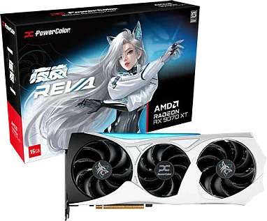Kartelë grafike PowerColor Radeon RX 9070 XT Hellhound REVA, 16GB GDDR6, 256-bit, PCIe 5.0, e bardhë