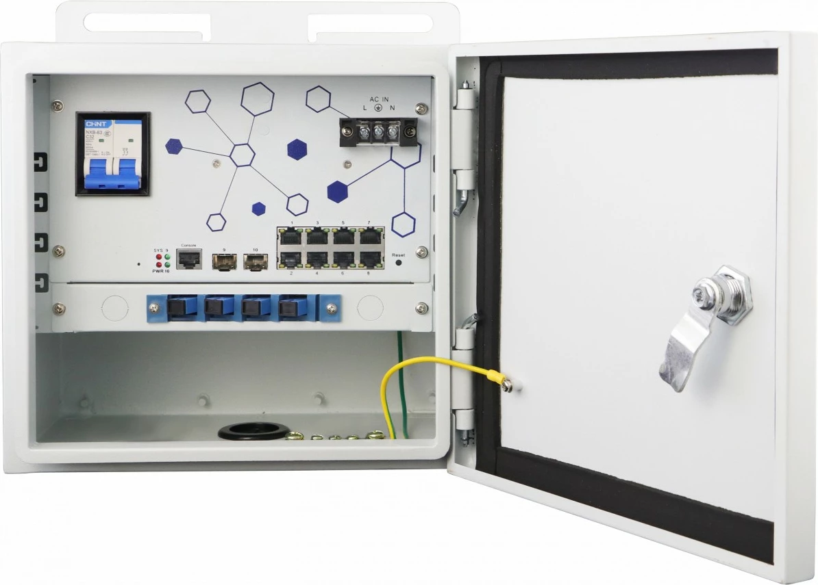 Switch Level One OSW-1061, 8x 2.5G PoE, 2x uplink, kasë industriale, e bardhë