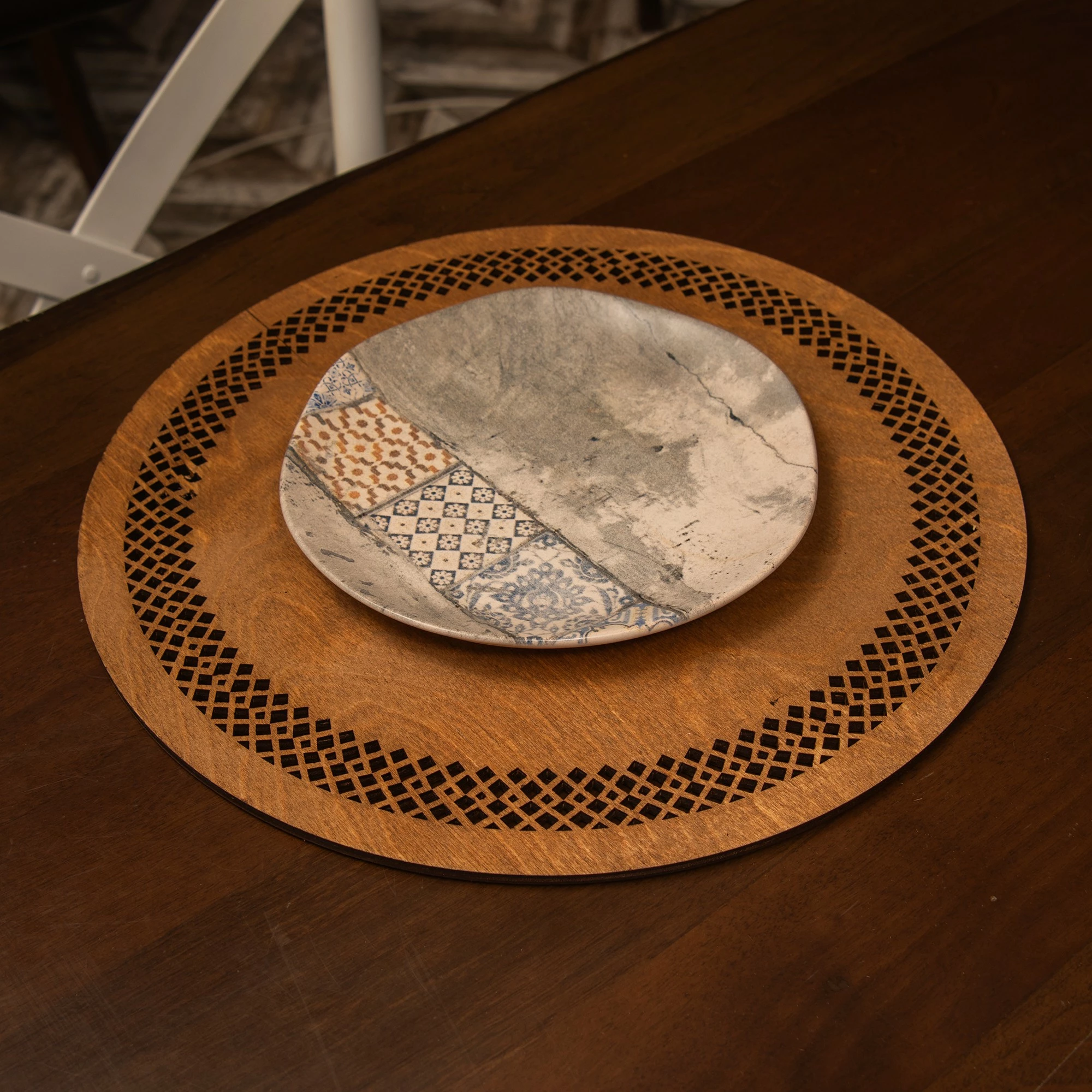 Set nënshtruesish tavoline prej druri, Hermia, Selçuk, ngjyrë arre, 6 copë