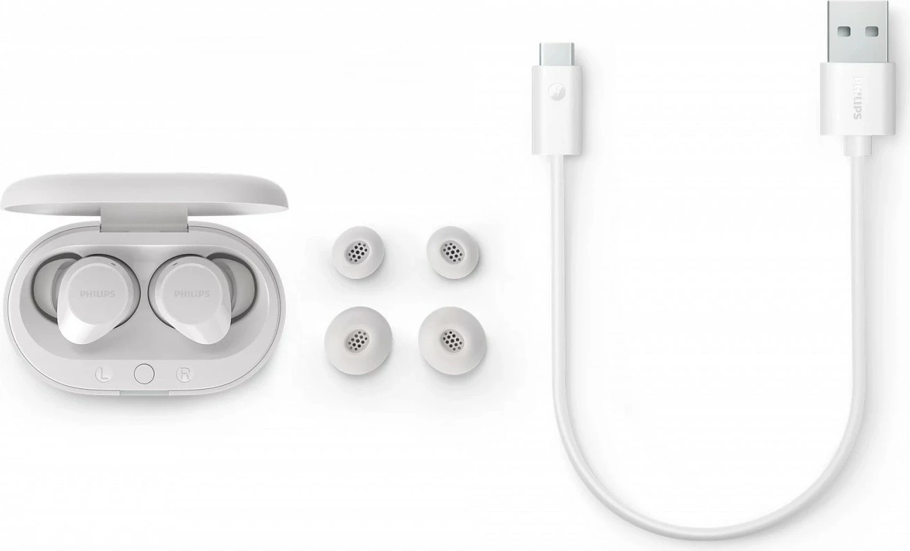 Kufje pa tela, Philips TAT1209WT/00, true wireless in-ear, Bluetooth, IPX4, deri 18 orë, të bardha