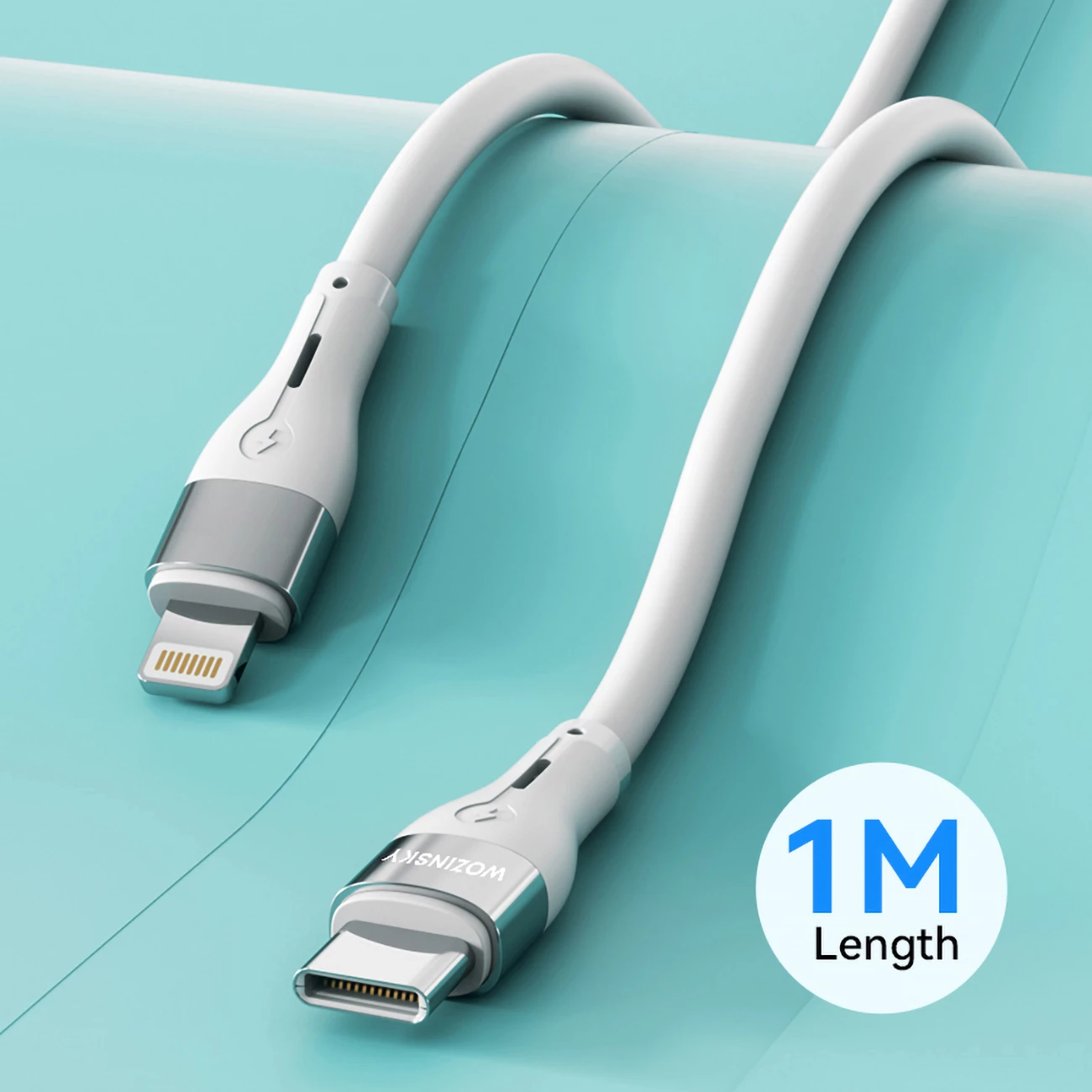 Kabllo Wozinsky WSTCL1, USB-C në Lightning, 1m, 27W, Bardhë