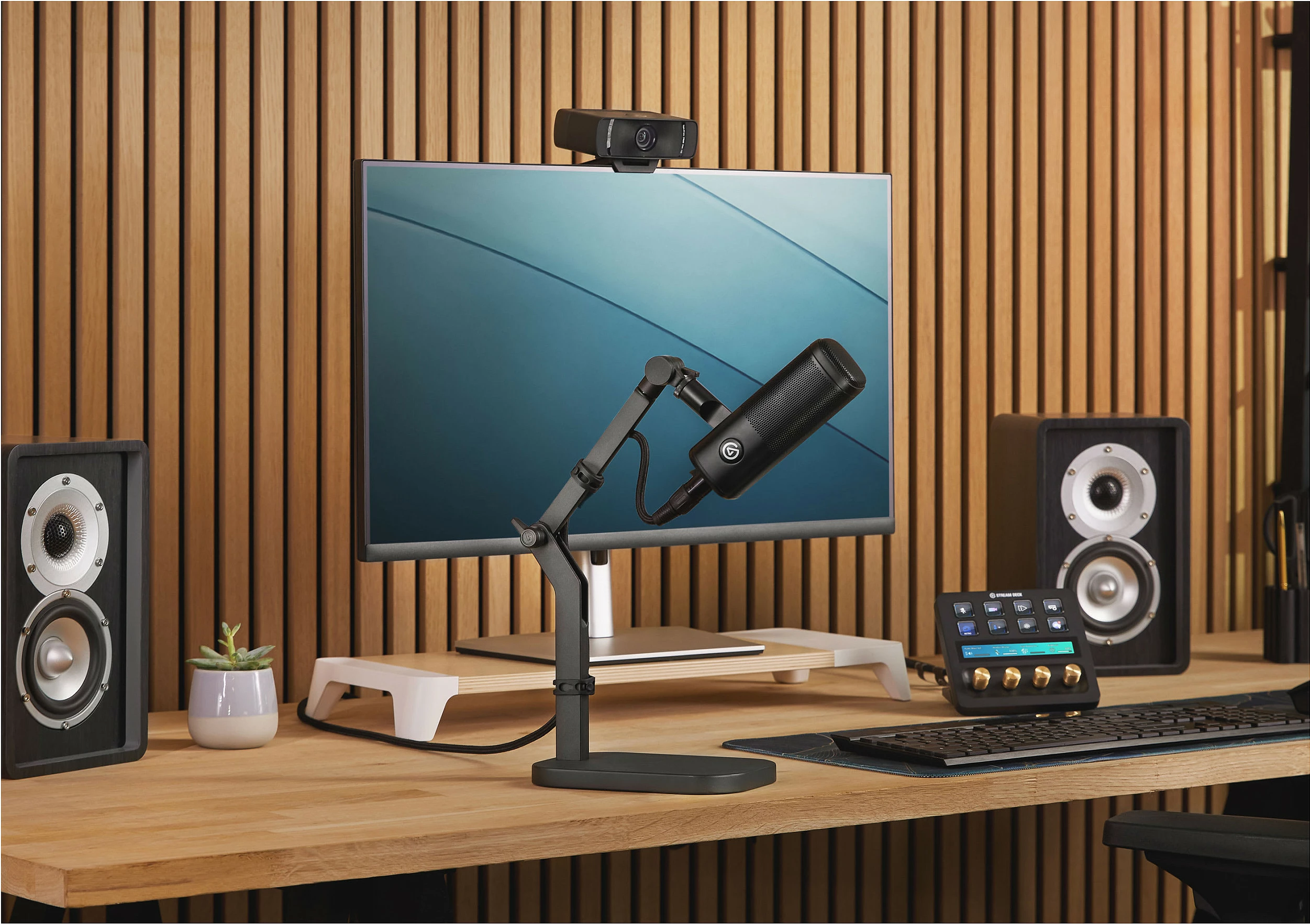 Stativ tavoline për mikrofon Elgato Wave Desk Stand, fije 1/4", metal, 360°, i zi