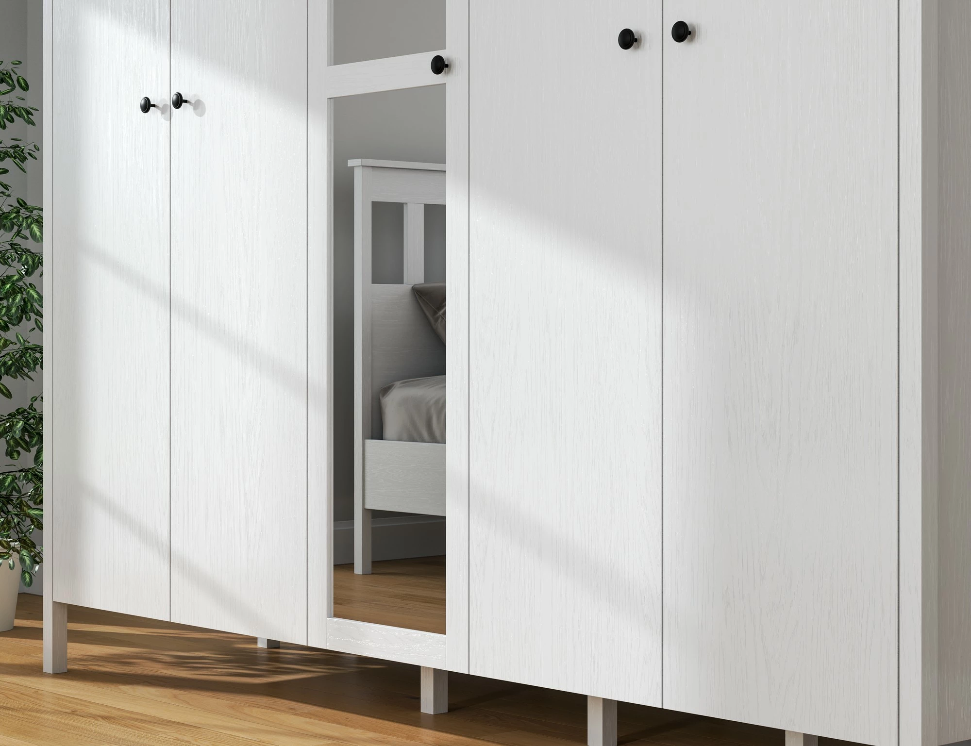 Dollap Skye Decor, FRN-20019, ngjyrë druri dhe e bardhë