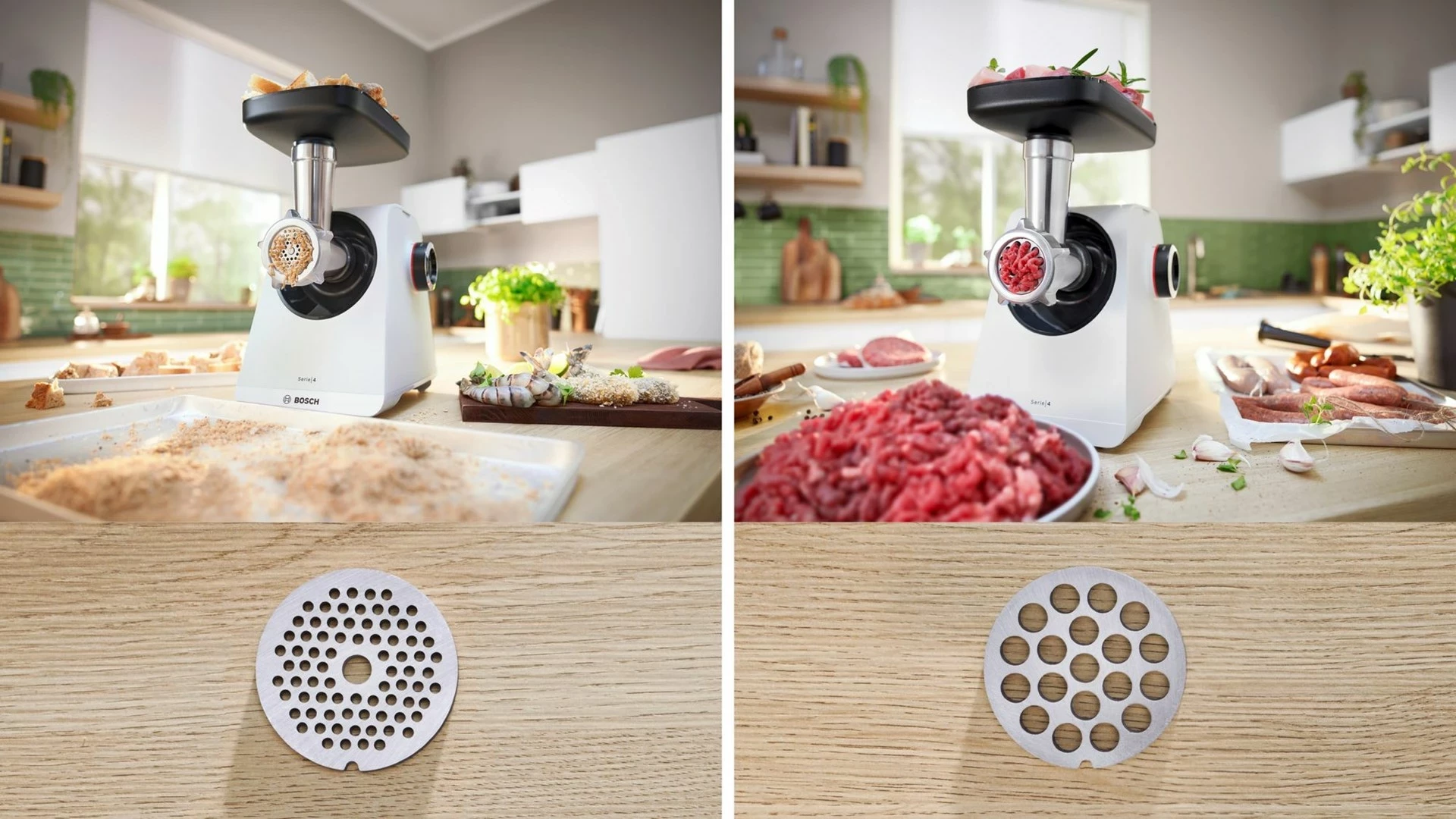 Makinë mishi Bosch Serie 4 MFWS420W, 1900 W, Bardhë, Zi