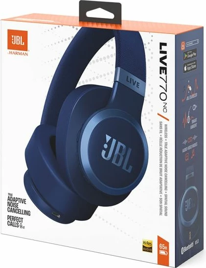 Kufje JBL Live 770NC Bluetooth 5.3 over-ear wireless, ANC, 40mm, deri 65 orë bateri, blu