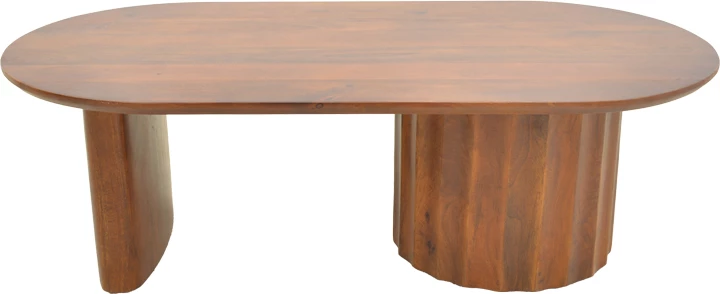 Tavolinë kafeje Flute, dru mango i fortë, ngjyrë arre, 130x65x40cm