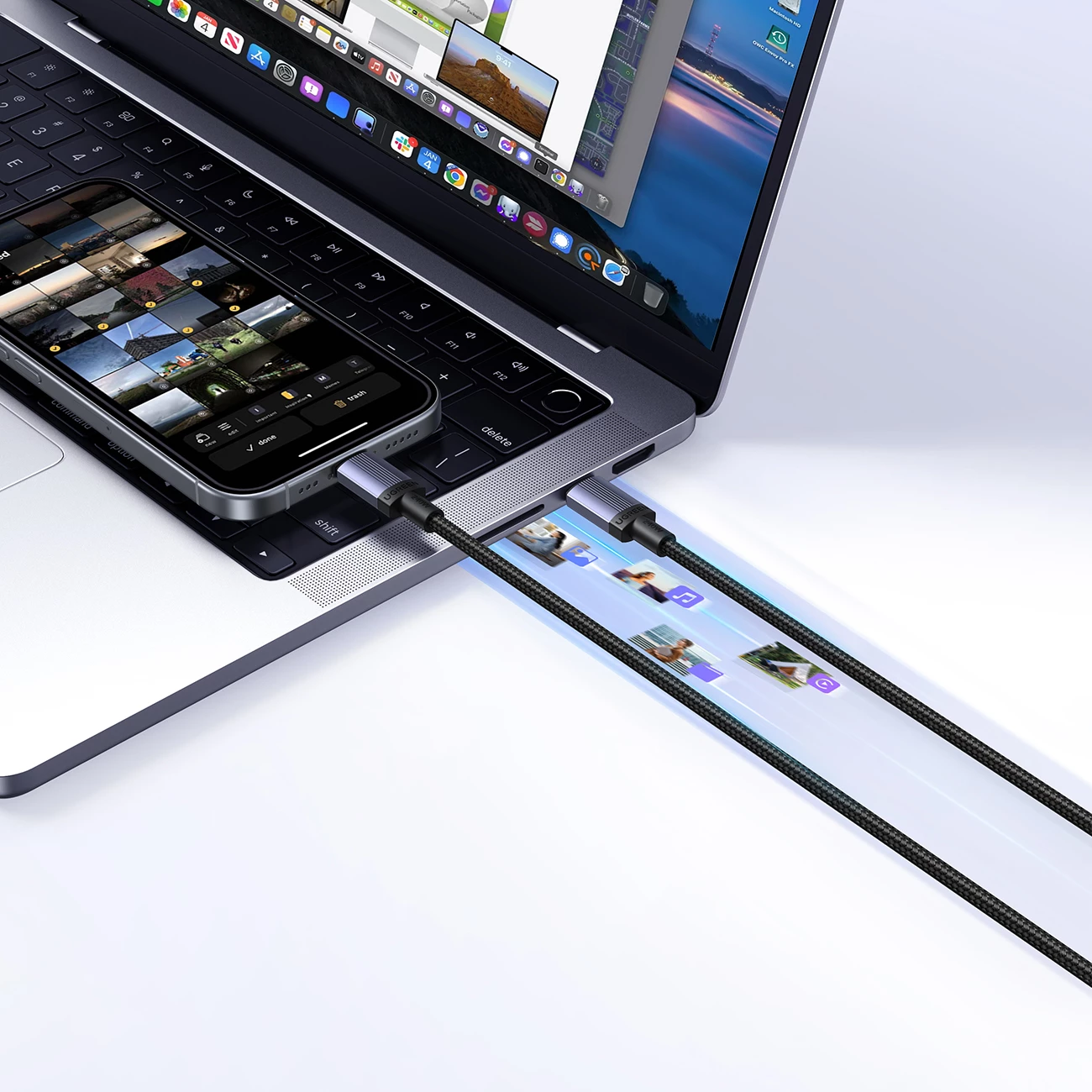 Kabllo USB-C në USB-C Ugreen PD 240W 2m (Thunderbolt 4), e zezë, në kuti