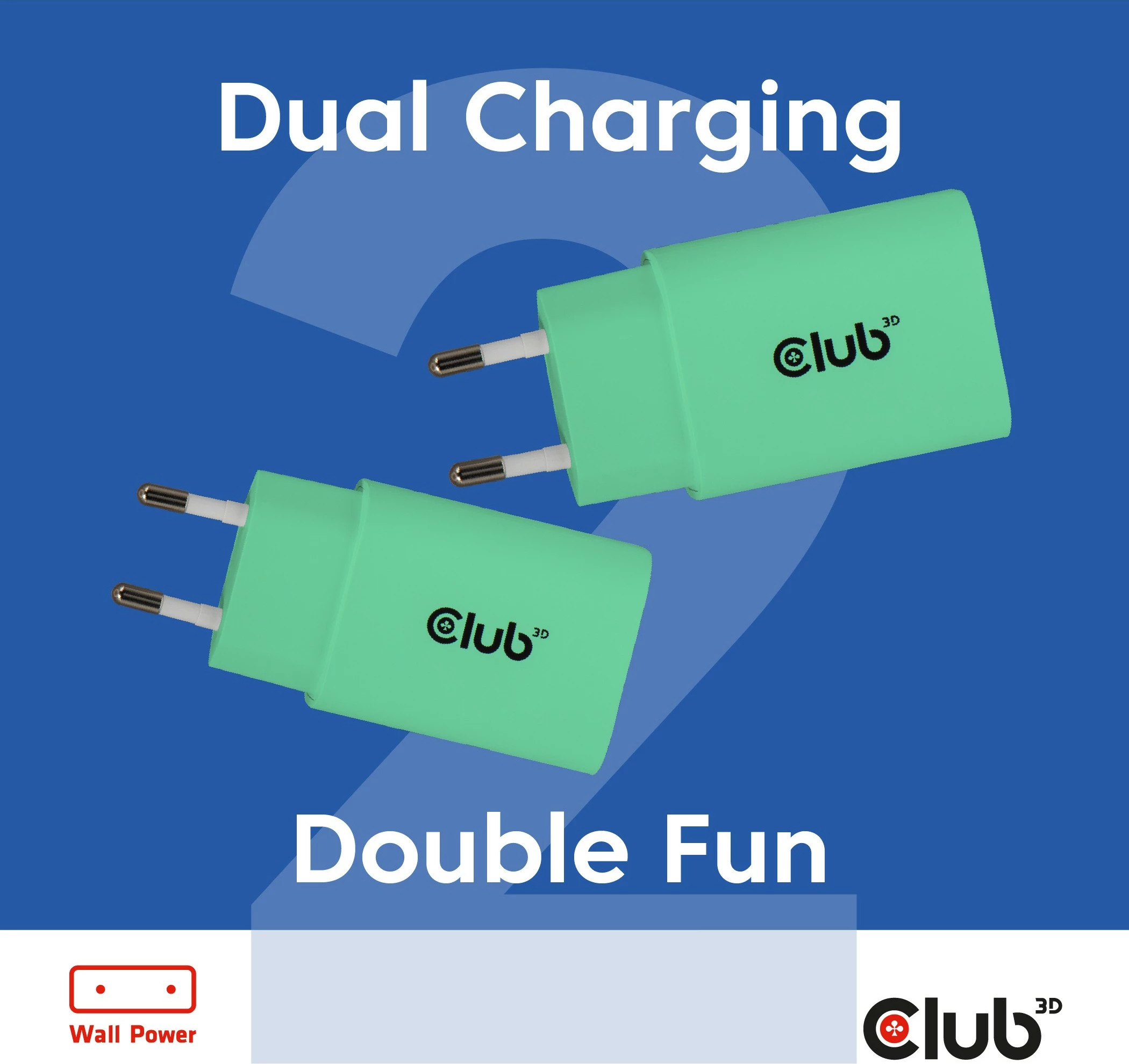Karikues USB-C Club3D CAC-3024 30W 2 copë gjelbër