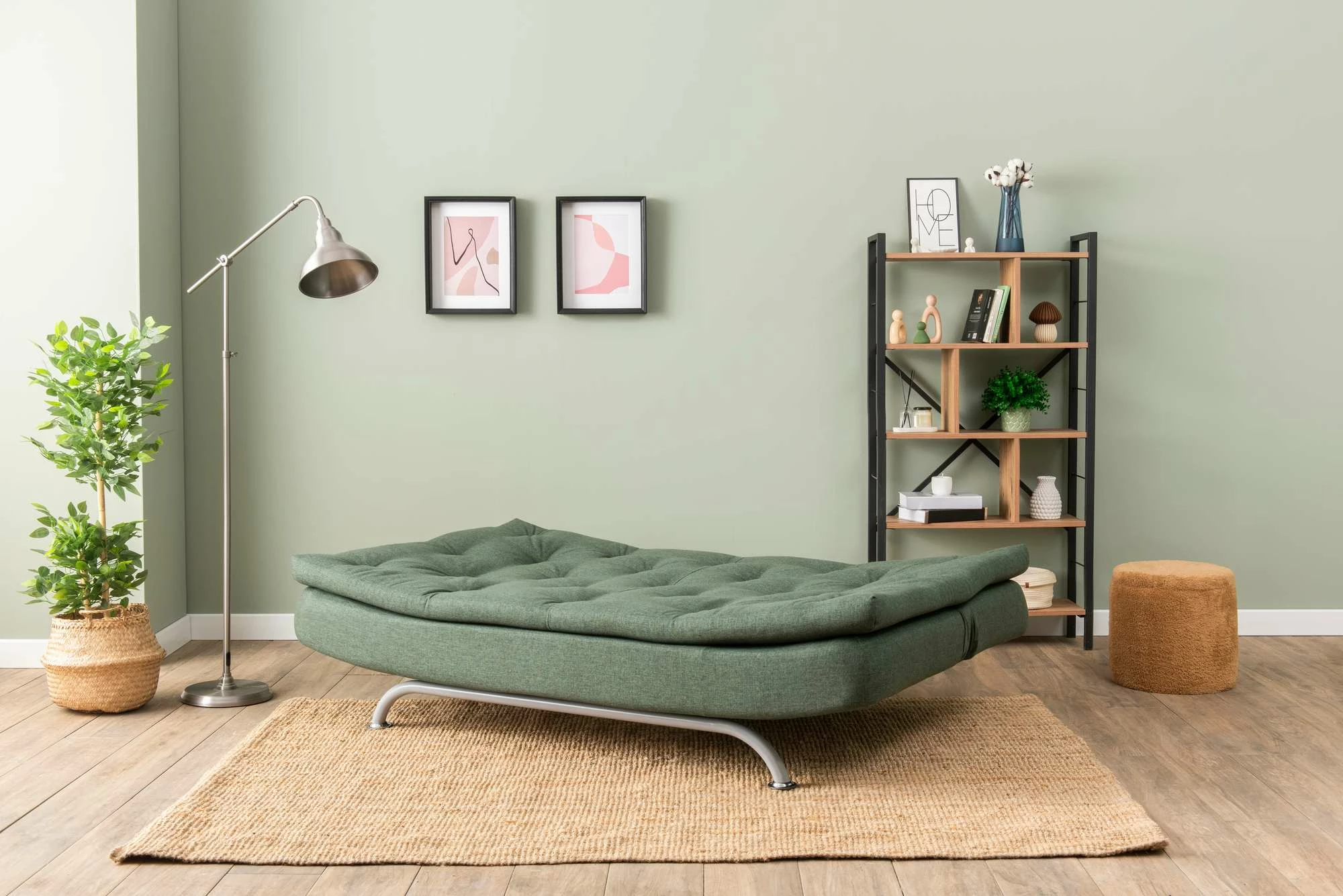 Divan-krevat treshe, ngjyrë e gjelbër, Rivo, Atelier del Sofa