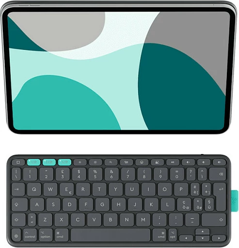Tastierë Bluetooth me mbështjellës folio Logitech Flip Folio, QWERTY Nordic, për iPad Pro 11" (M4) / iPad Air 11" (M2/M3) / iPad Air (5th gen), Graphite