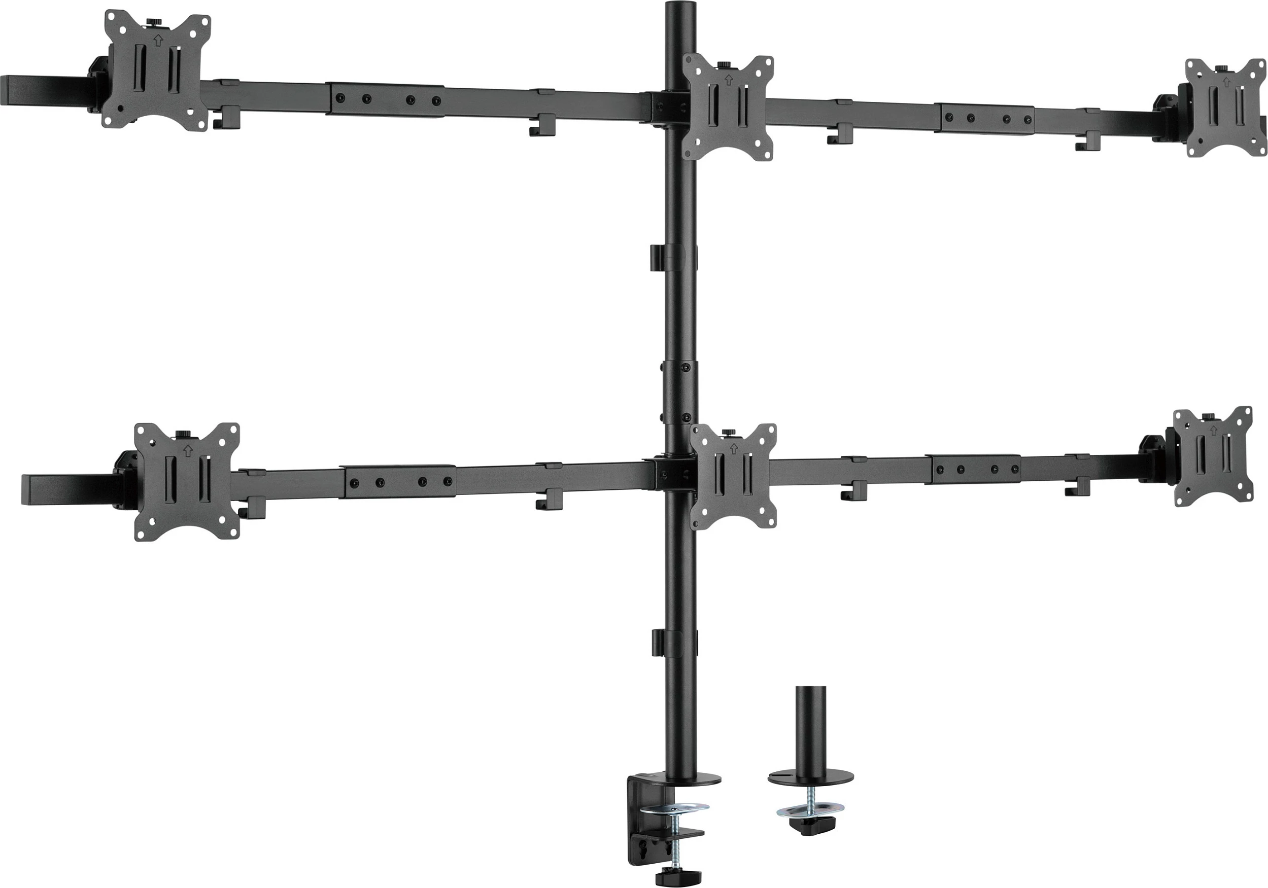 Mbajtëse tavoline për 6 monitorë Equip 650160, 17"-32", VESA 75x75/100x100, e zezë