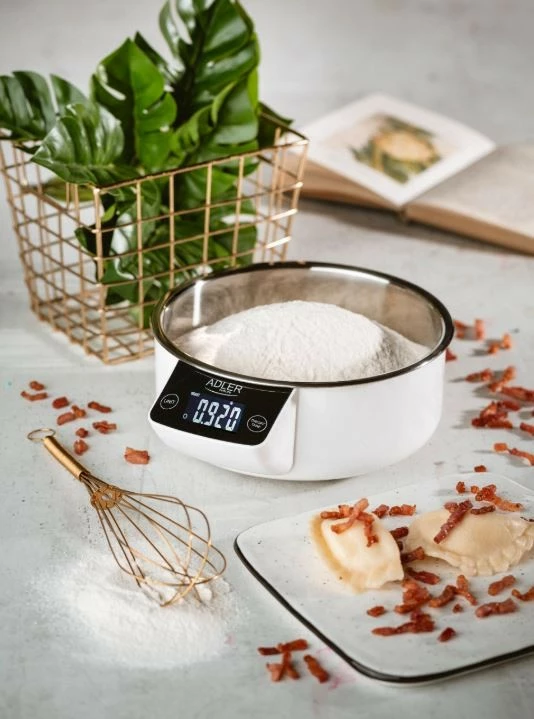 Peshore kuzhine Adler AD 3166 me tas çelik, 5 kg, Bardhë