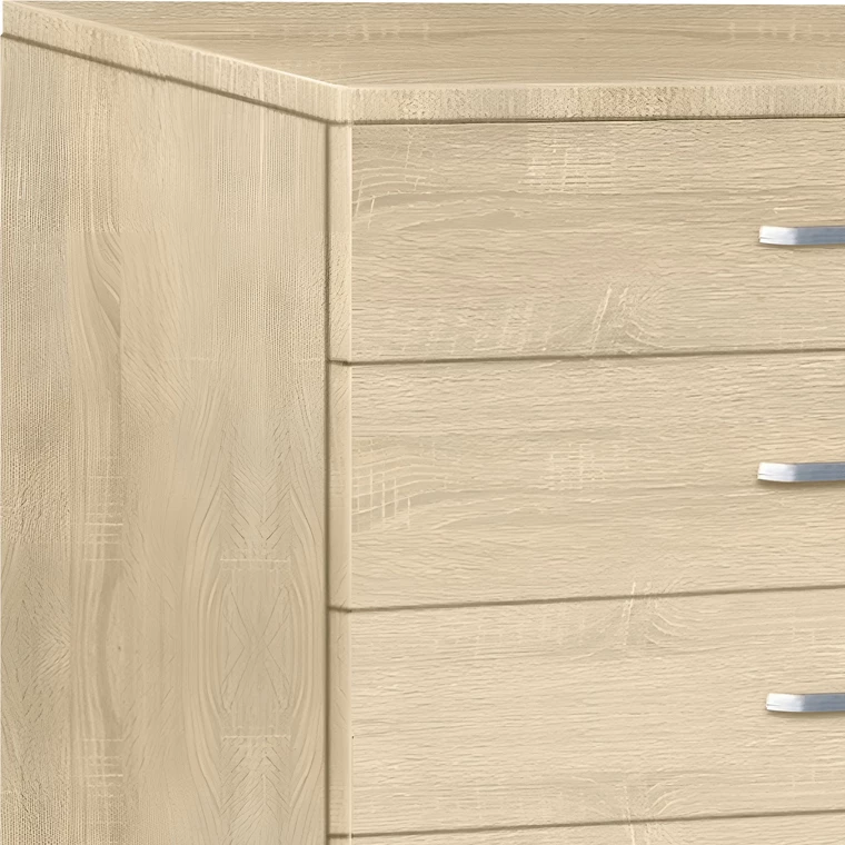 Komodë me pesë sirtarë, ngjyrë natyrale, 80x40x100cm